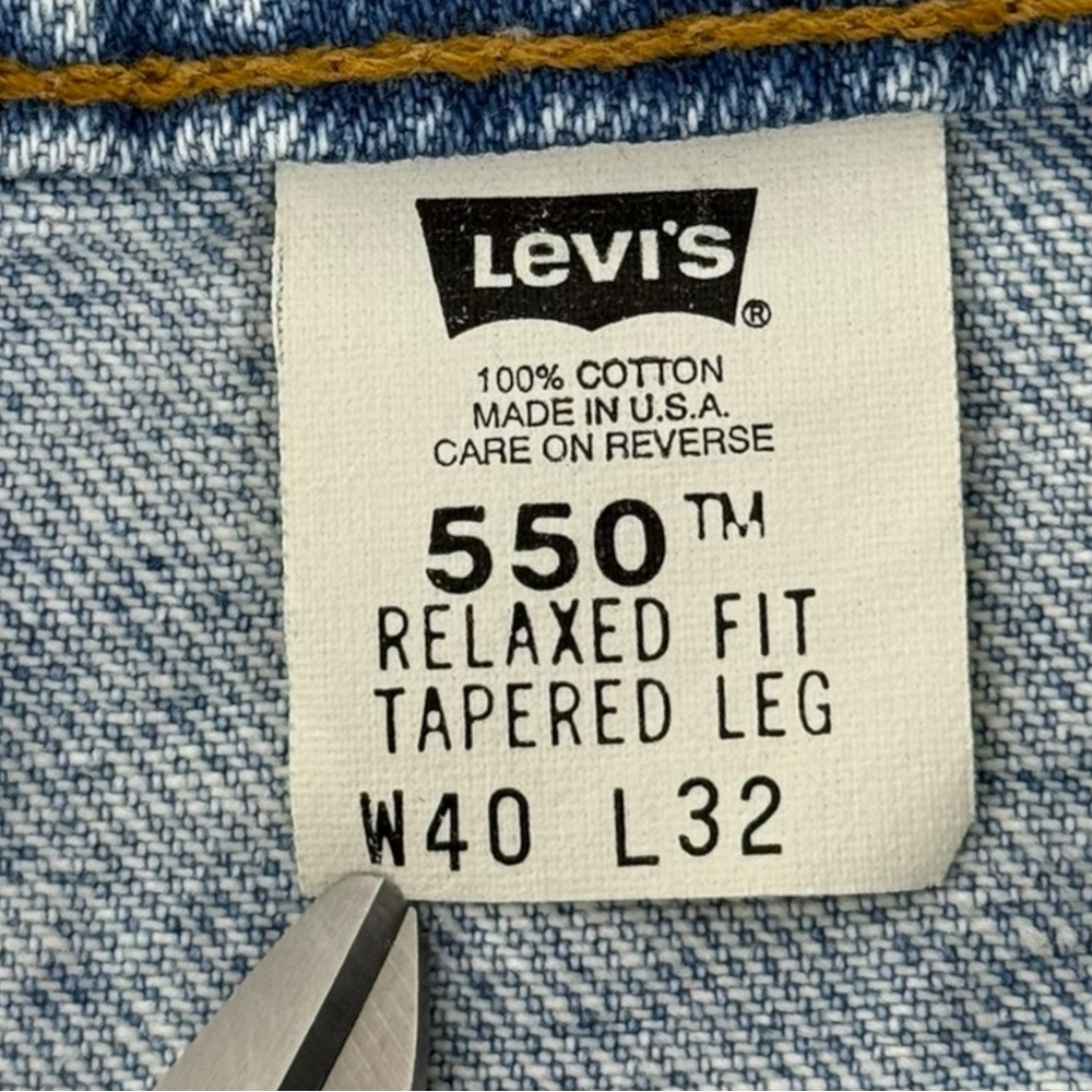 Vintage 550 Levis Men 38 X 29 (actual) Tapered Denim Jeans Made In USA 90s 1995 - Picture 10 of 12